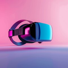 Medium shot of the VR headset, isolated on a white background, bright and vivid tonality 