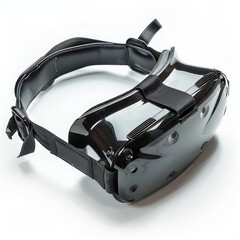 Medium shot of the VR headset, isolated on a white background, bright and vivid tonality 