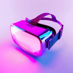 Medium shot of the VR headset, isolated on a white background, bright and vivid tonality 