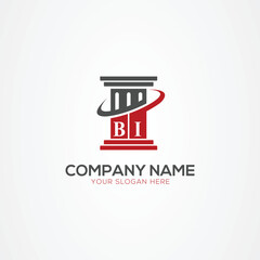 Minimal monogram Letter BI justice law firm logo elements