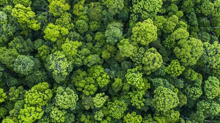 Naklejka premium Aerial View of a Lush Green Forest