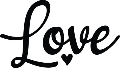 Love heart valentine typography design on plain white transparent isolated background for card, shirt, hoodie, sweatshirt, apparel, tag, mug, icon, poster or badge