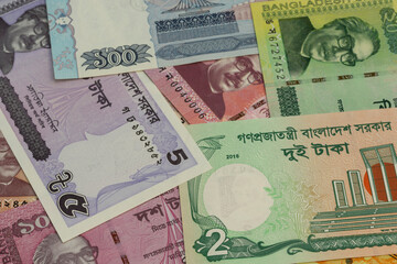 Bangladesh currency notes taka business background