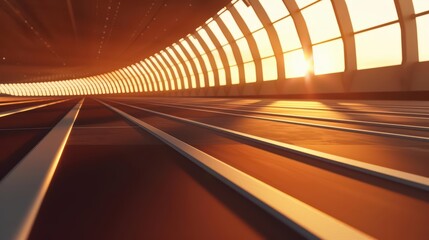 Ultramodern sport prize events with sunlight filtering through sleek