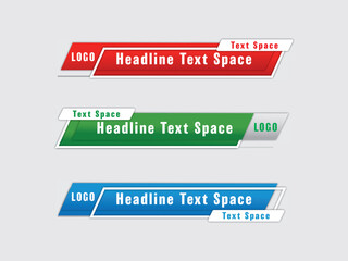 PrintColorful lower thirds set template vector, Set of TV banners and bars for news and sport channels,