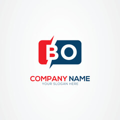 BO or OB Creative Modern Letters Logo Design Element