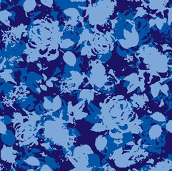 Flowers seamless pattern. vector illustration. Abstract flowers, floral vector with leaves