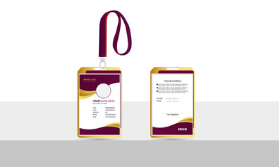 Stylish ID Card Badge Design - Sleek and modern employee badge template for professional use, easy to customize, ideal for corporate and event needs.