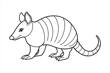 armadillo line art vector