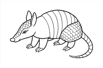 armadillo line art vector