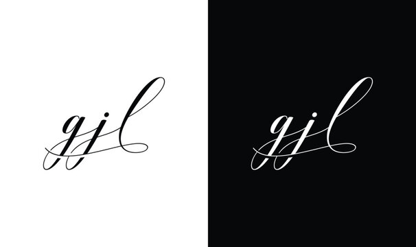 G j l letter luxury premium vector logo template, letter gjl script logo