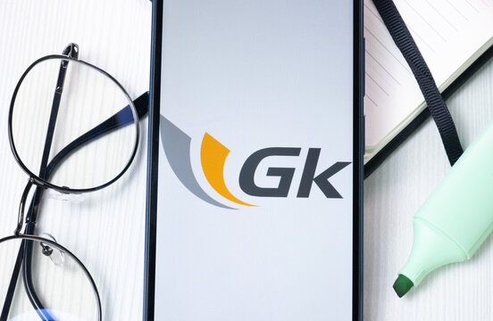 New York, USA - 1 August 2024: Grupa Kety GK Logo on Phone Screen, Company Icon on Display