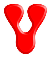 Red Bubble Letter V