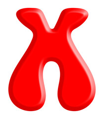 Red Bubble Letter X