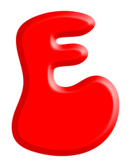 Red Bubble Letter E