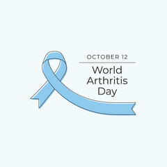 World Arthritis Day vector design template good for celebration usage. World Arthritis Day design. Vector ribbon. Continuous line drawing. eps 10.