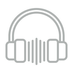 Listening Vector Line Grey Icon Design