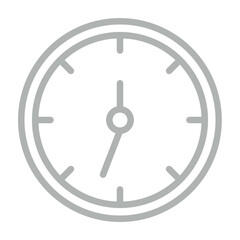 Clock Vector Line Grey Icon Design