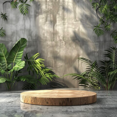 Obraz premium Wooden Platform in a Tropical Setting