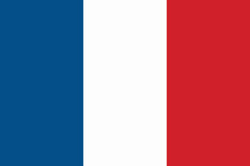 Obraz premium The flag of France. Flag icon. A rectangular flag. Vector illustration.