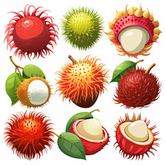 Versatile Collection: Leaves, Red and Green Apples, and Berries with Vibrant Patterns and Labels, set of leaves and labels, set of leaves, set of fruits and berries, set of red and green apples