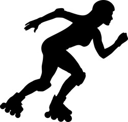 illustration womens inline skates silhouette vector