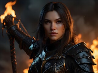 Morden woman fighter game character illustrated