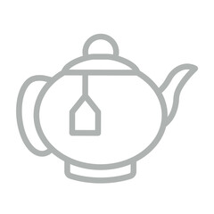 Kettle Vector Line Grey Icon Design