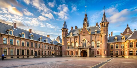 Obraz premium The Ridderzaal a building at the Binnenhof complex in The Hague Netherlands AI-Generated Content