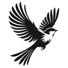 Fototapeta premium Flying bird silhouette vector image