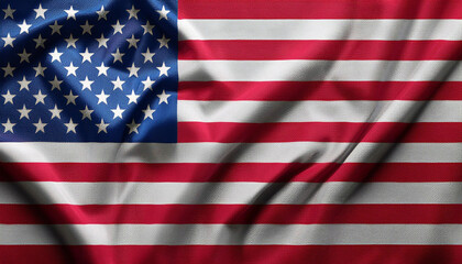 Obraz premium United states flag background with fluttering fabric texture