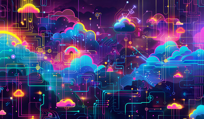Seamless pattern with Colorful Retro Gaming Nostalgia .graffiti art Gaming design