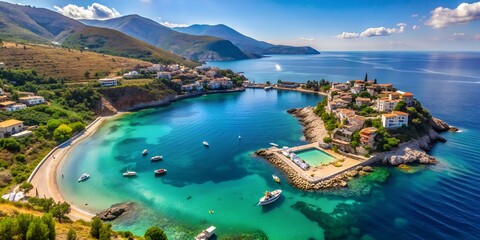 Aerial View of Porto Palermo Bay Himare Albania Creative AI