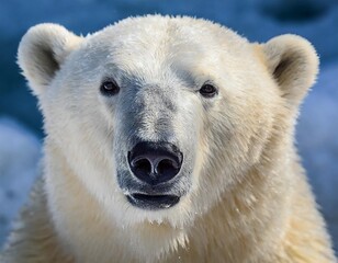 Portrait of a polar bear close-up.