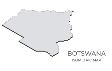 Map of the Botswana in simple isometric form. Illustration of isometric map of the country.
