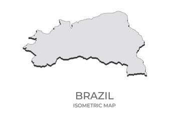 Map of the Brazil in simple isometric form. Illustration of isometric map of the country.