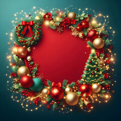 New Year and Christmas Decoration Graphic with Space for Your Message