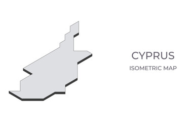 Map of the Cyprus in simple isometric form. Illustration of isometric map of the country.