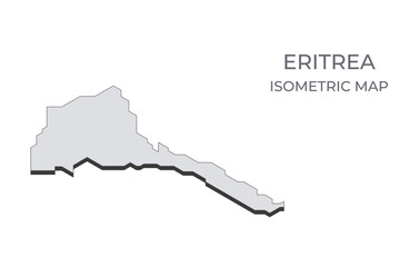 Map of the Eritrea in simple isometric form. Illustration of isometric map of the country.