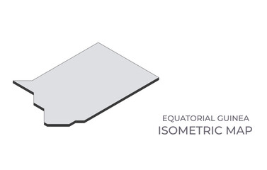 Map of the Equatorial Guinea in simple isometric form. Illustration of isometric map of the country.