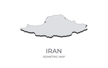 Map of the Iran in simple isometric form. Illustration of isometric map of the country.