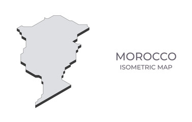 Map of the Morocco in simple isometric form. Illustration of isometric map of the country.
