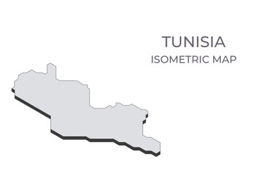 Fototapeta premium Map of the Tunisia in simple isometric form. Illustration of isometric map of the country.