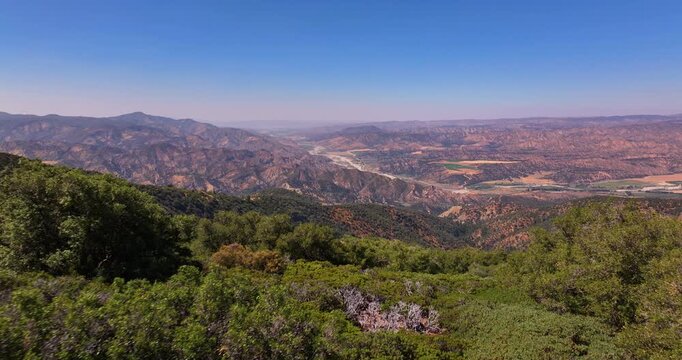 Aerial Flyover Los Padres National Forest California 