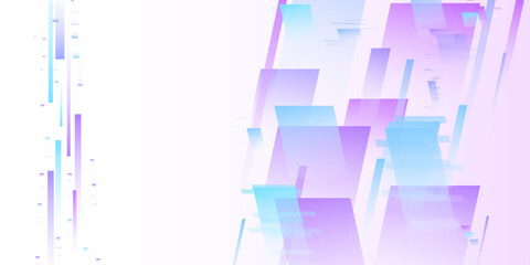 Vector and background - blue-purple gradient square shape and geometric pattern digital for tech concept design.