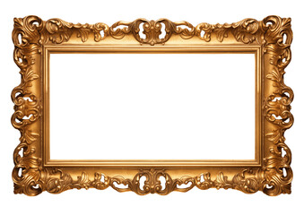 antique gold frame isolated