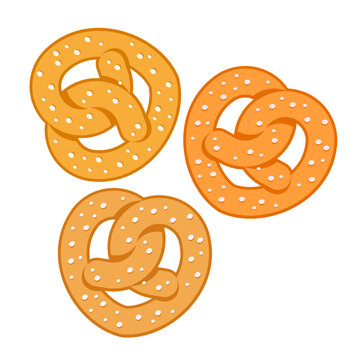 pretzel bread flat vector illustration clipart