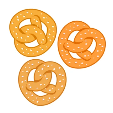 pretzel bread flat vector illustration clipart