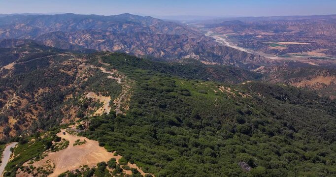 Aerial Drone View Ojai and Matilija Wilderness California