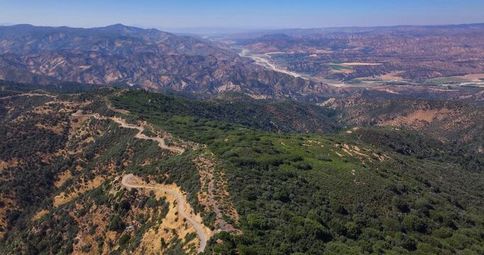 Aerial Drone Rugged California Mountain Landscape